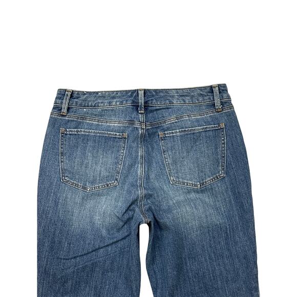 Talbots Jeans Womens 12 Blue Barely Boot Curvy Stretch Denim Distressed Casual - Picture 3 of 9